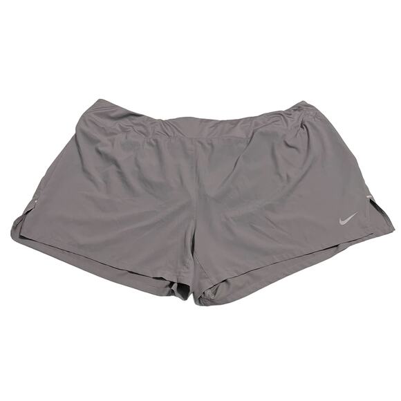 Nike Womens Athletic Shorts Size 3XL Gray Dri Fit Tempo Running Gym Yoga Shorts - Picture 1 of 14
